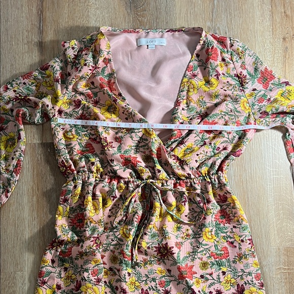 LOFT Pink Floral Dress Size MP - Picture 5 of 12